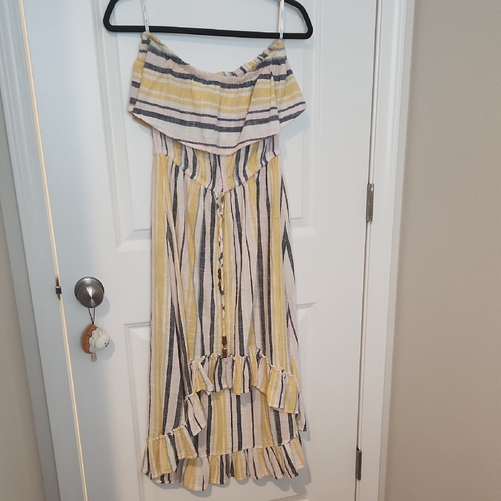 Blue Island Yellow and Blue Striped Dress